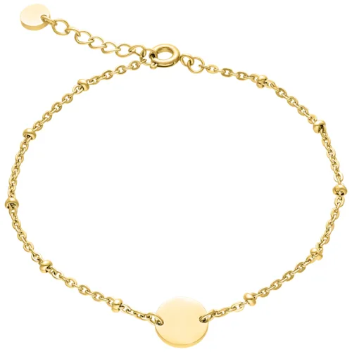 Gravierbares Basic Armband mit Perlen - Golden Metal