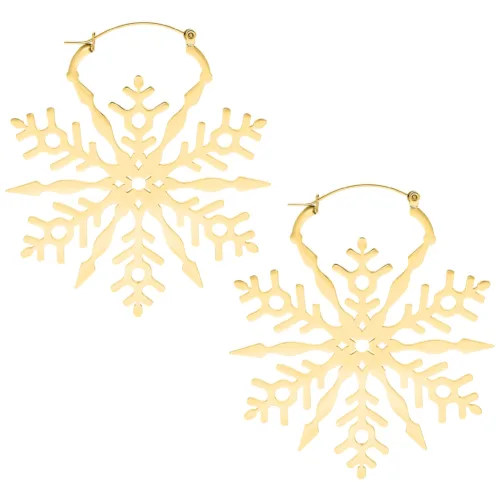 Snowflake Hoops - Golden Metal