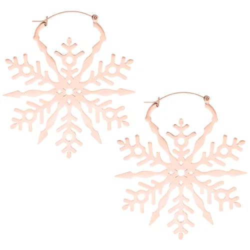 Snowflake Hoops - Rosegold