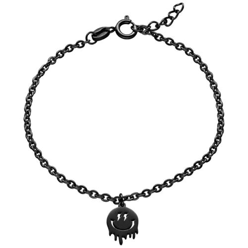 Little Smiley Armband - Black Metal