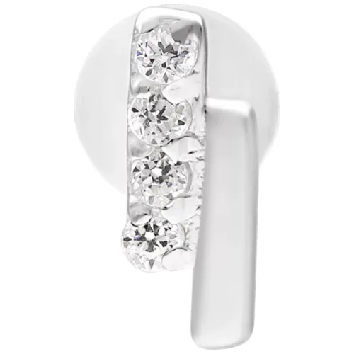 Crystal Double Bar Push Fit Labret