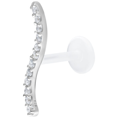 Long Crystal Line Push Fit Labret