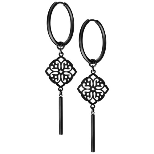 Clover Hoops Pairs - Black Metal