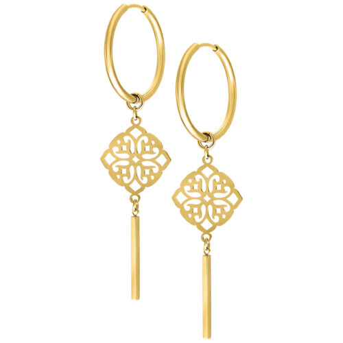 Clover Hoops Pairs - Golden Metal