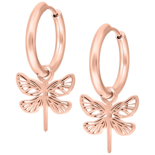 Little Flower Hoop Earrings<!--6357dd8c10561--> - Rosegold