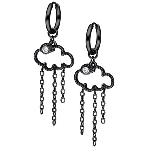 Little Cloud 9 Hoops - Black Metal
