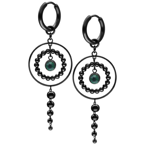 Little Aurora Hoops (pair) - Black Metal