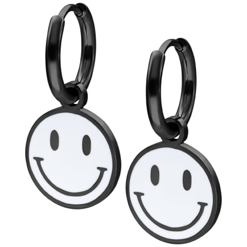 Little White Smiley Hoops