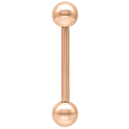 Titan Barbell in Roségold auf weißem Hintergrund, 1,6 mm Stärke