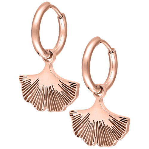 Little Ginkgo Hoops - Rosegold