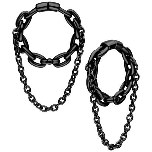Double Chain Ohrgewichte - Black Metal