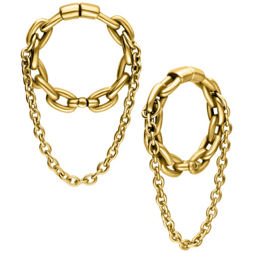 Double Chain Ohrgewichte - Golden Metal