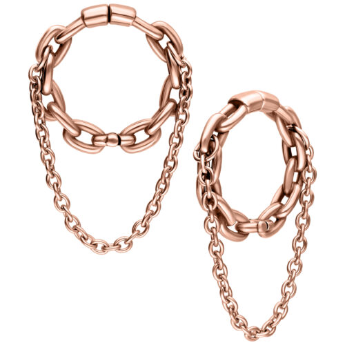 Double Chain Ohrgewichte - Rosegold