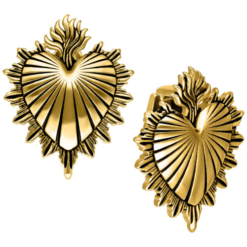 Sacred Heart Cuffs - Golden Metal