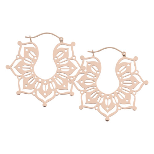 Magnolia Hoop Earrings<!--6357ddd5bb15c--> - Rosegold