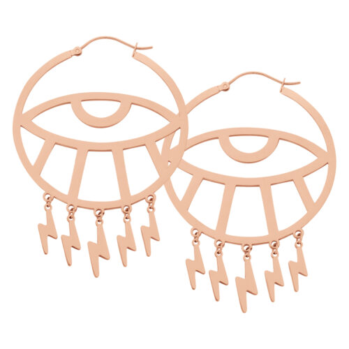Thunderflash Eye Hoop Earrings - Rosegold
