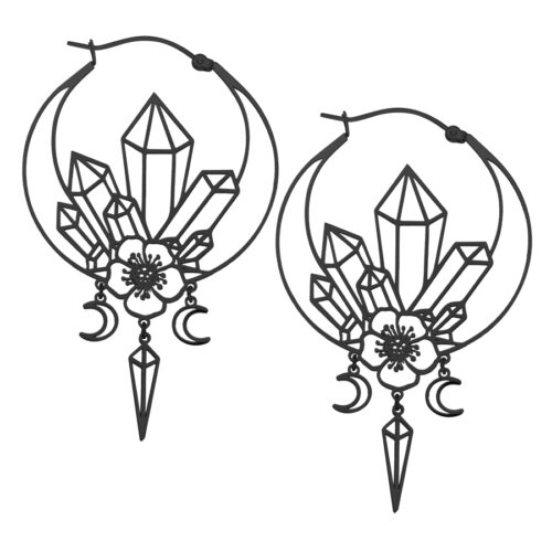 Oracle Hoop Earrings - Black Metal