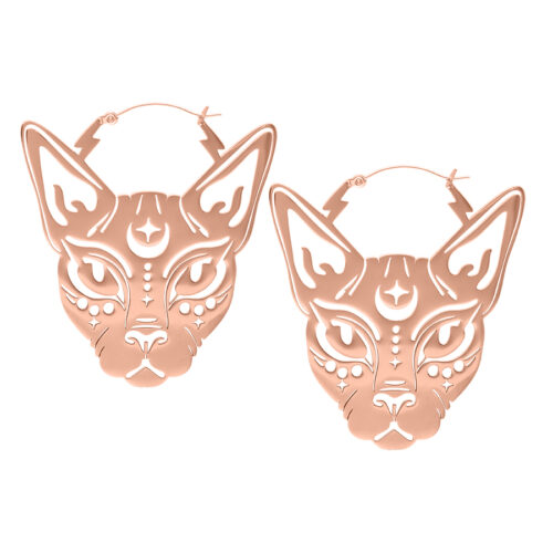 Sphynx Hoop Earrings - Rosegold