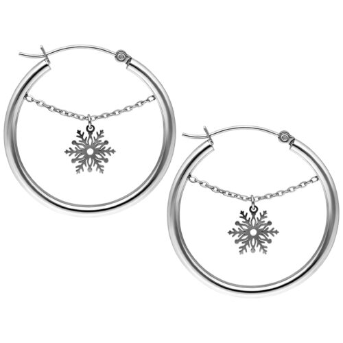 Dangling Snowflake Hoops