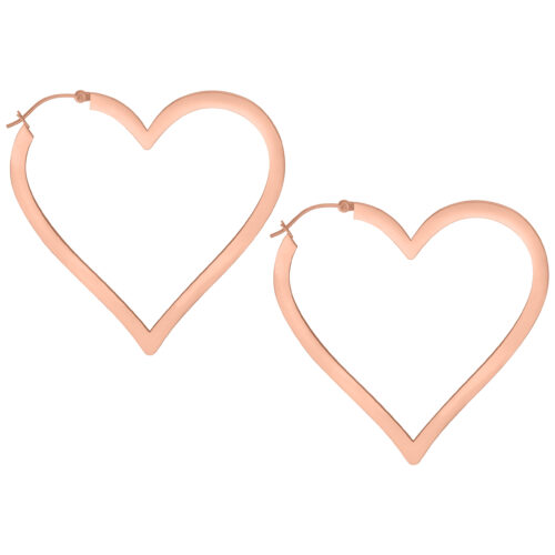 Silver Heart Hoop Earrings