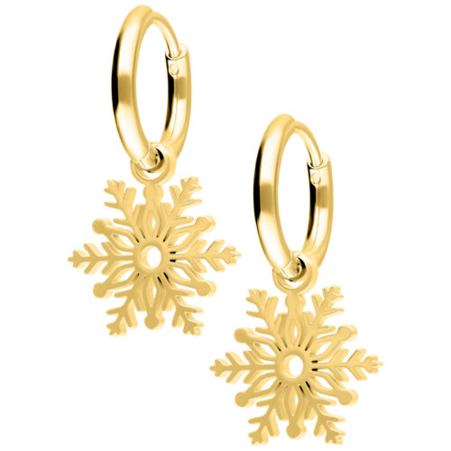 Little Snowflake Hoops - Golden Metal