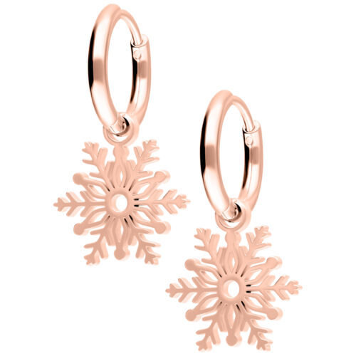 Little Snowflake Hoops - Rosegold