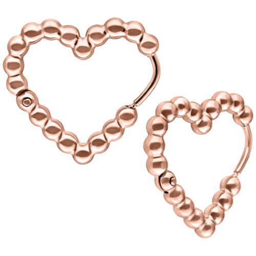 Heart Bubble Hoops - Rosegold