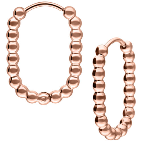 Oval Bubble Hoops - Rosegold
