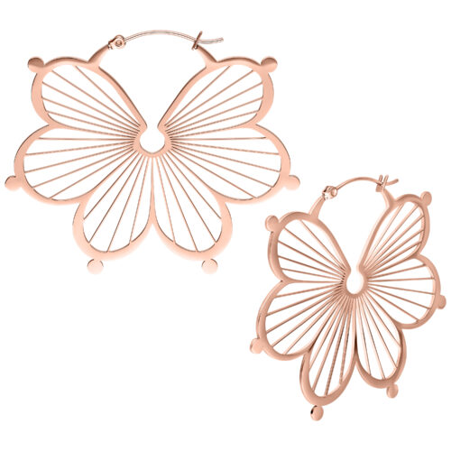 Flower Hoops Pairs - Rosegold