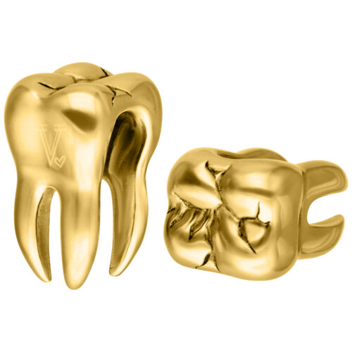 Verena Venus - Tiny Tooth Earweights incl. Packaging - Golden Metal