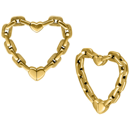 Verena Venus - Hearts Earweights incl. Packaging - Golden Metal