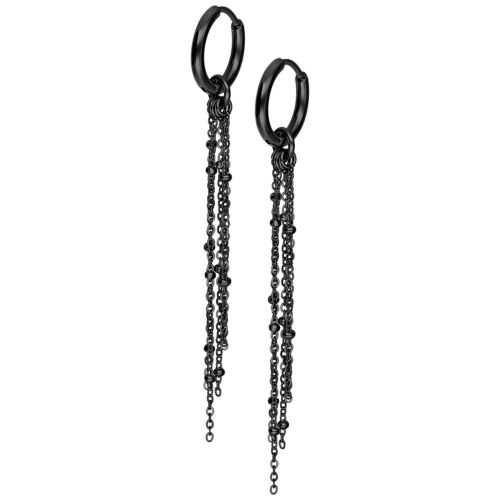 Little Satellite Chain Hoops (pair)