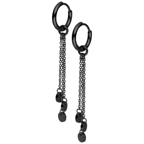 Little Plate Hoops (pair) - Black Metal