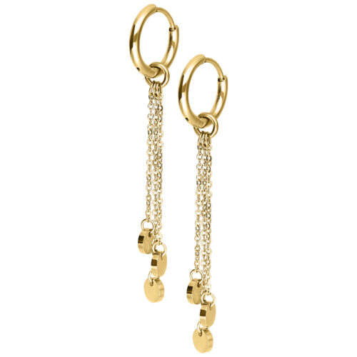 Little Plate Hoops (pair) - Golden Metal