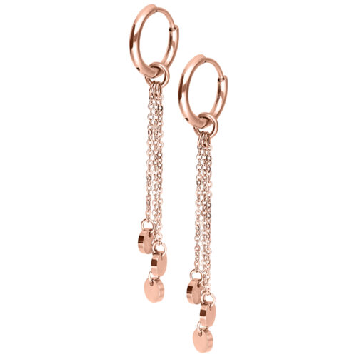 Little Plate Hoops (pair) - Rosegold