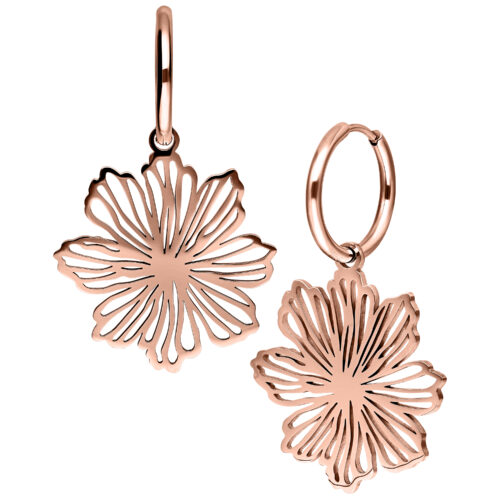 Fine Flower Hoops - Rosegold