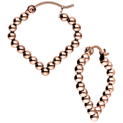 Bubble Polygon Hoops (Paar) - Rosegold