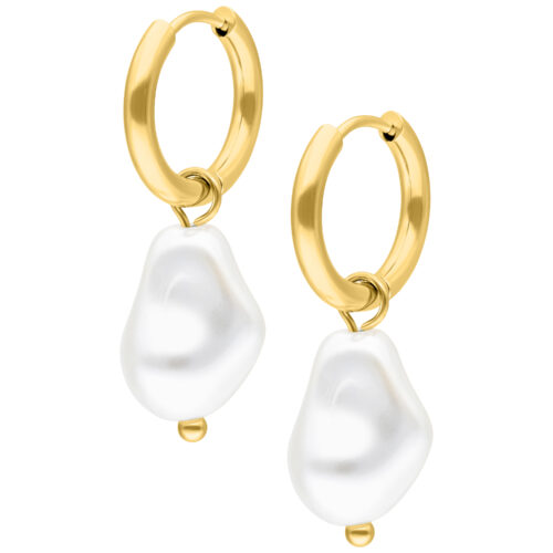 Baroque Synthetic Pearl Hoops
