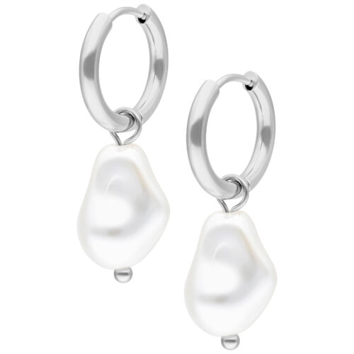 Baroque Synthetic Pearl Hoops