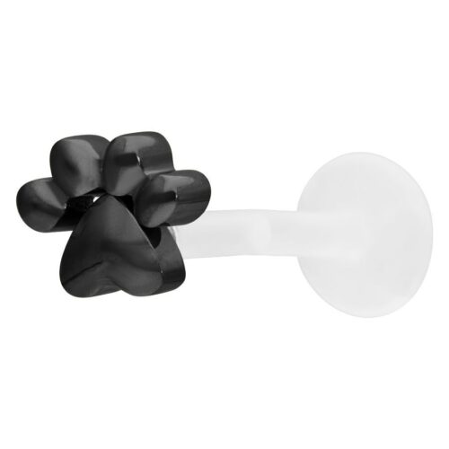 Little Paw Screwing Labret Stud<!--6357dac3435eb--> - Black Metal