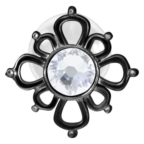 Oriental Sun Push-Fit Labret Stud<!--6357da9597041--> - Black Metal