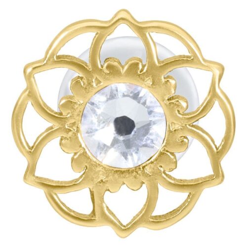 Mandala Flower Push-Fit Labret Stud<!--6357dabdd9b56--> - Golden Metal