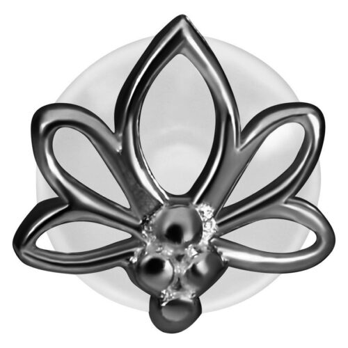 Lotus Push-Fit Labret Stud<!--6357dabe5968a--> - Black Metal
