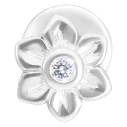 Flower Push-Fit Labret Stud<!--6357dad6563f0--> - Silvercoloured Metal