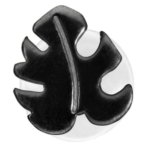 Monstera Push-Fit Labret Stud<!--6357da9f56a7a--> - Black Metal