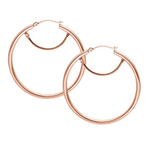 Small Silver Hoop Earrings With Dangle Charm <!--63c037e13f259--> - Rosegold