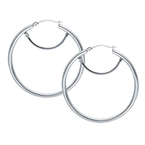 Small Silver Hoop Earrings With Dangle Charm <!--63c037e13f259-->