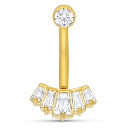 18k Gold Diamonte Belly Bar<!--63ac407282bc8-->