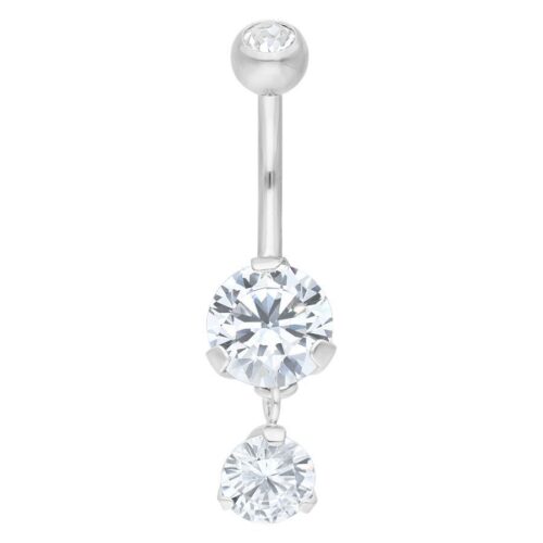 Jewelled Double Diamond Belly Bar<!--6357d8b4c9a2c-->