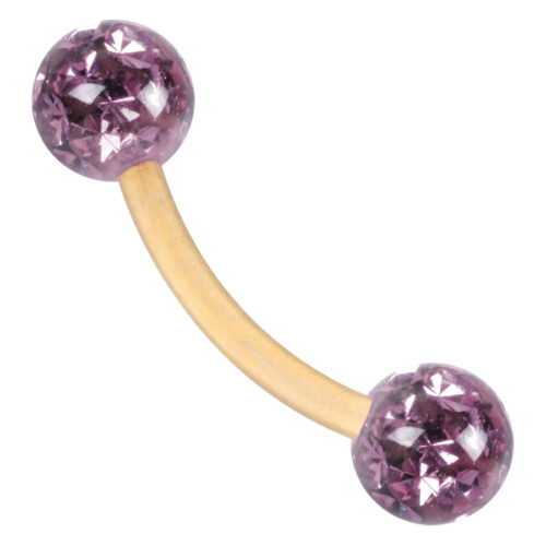 Sealed Gold Titanium Curved Barbells Multi Jewelled Belly Bars